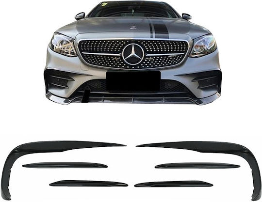 Splitters Μπροστινού Προφυλακτήρα Mercedes-benz E-class W213 16-19 Pro Facelift Amg Line Έκδοση Γυαλιστερό Μαύρο 6 Τεμάχια Mercedes Benz Cαrνεr
