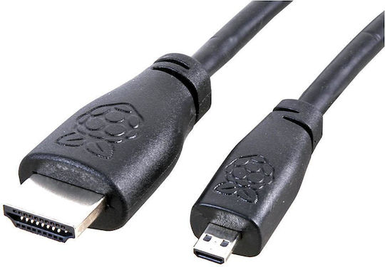Raspberry Pi Cable HDMI male - micro HDMI male 1m Μαύρο