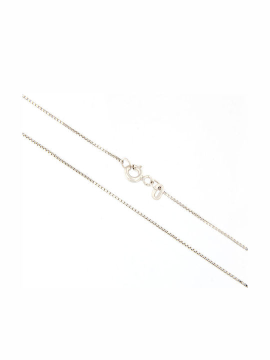 Venetian Chain Solid Diamond-Cut Fine White Gold 14 Karats 42cm