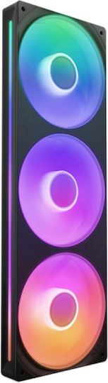 NZXT F360 Core Ventilator Pentru Carcasă (2400rpm / 75.12cfm) cu Iluminare RGB și Conexiune 4-Pin PWM / 4-pin RGB NZXT