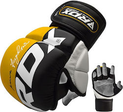 RDX Leather MMA Gloves Yellow