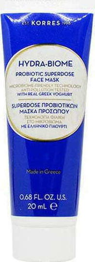 Korres Hydra Biome Probiotic Superdose Μάσκα Ομορφιάς Προσώπου για Ενυδάτωση 20ml