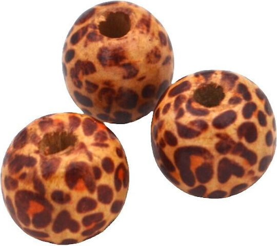 Holz Perlen & Pailletten Beige 100Stück 16mm