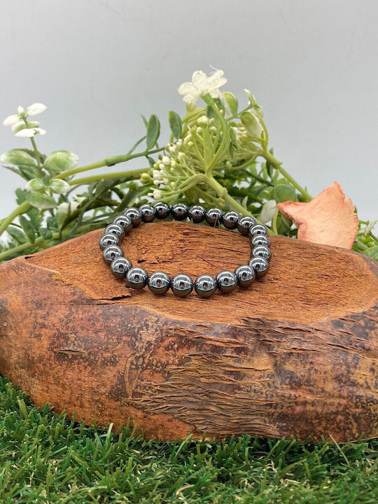 Hematite Beaded Bracelet 8 Mm