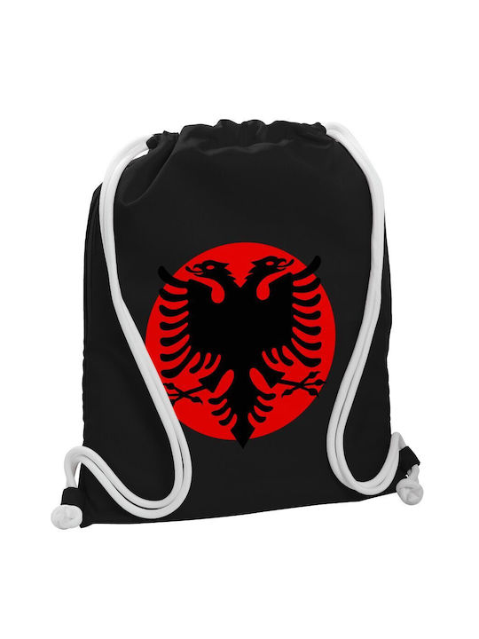 Koupakoupa Σημαία Αλβανίας Τσάντα Πλάτης Γυμναστηρίου Μαύρη