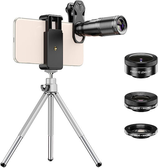 Apexel Set de Lentile Camera Telefon Teleobiectiv / Ochi de pește / Macro 22x 1buc
