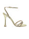 Mourtzi Leder Damen Sandalen mit hohem Absatz in Gold Farbe