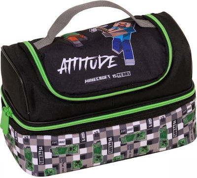 Graffiti Isothermal Food Case Black Minecraft L20 x W16 x H22cm