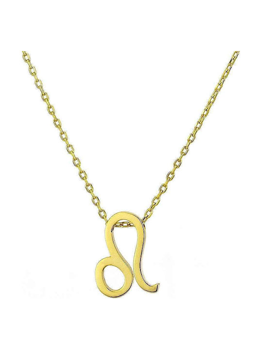 Goldsmith Κολιέ Ζώδιο Λέων από Επιχρυσωμένο Ασήμι