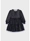Children's Dress Long Sleeve Tulle Navy Blue