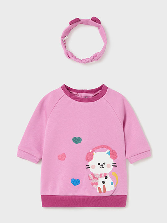 Rochie pentru Copii Mânecă lungă Set cu Accesorii Pink