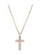 Goldsmith Damen Kreuz aus Rosé Vergoldetem Silber mit Kette