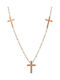 Goldsmith Damen Kreuz aus Rosé Vergoldetem Silber mit Kette
