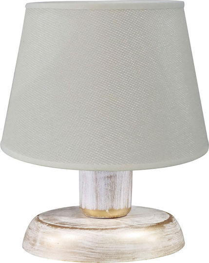 Heronia Plastic Table Lamp for Socket E27 with White Shade and Bronze Base