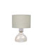 Heronia Plastic Vintage Table Lamp for Socket E27 with Beige Shade and Bronze Base