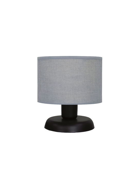 Heronia Plastic Table Lamp for Socket E27 with Gray Shade and Black Base