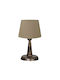 Heronia Plastic Vintage Table Lamp for Socket E27 with Beige Shade and Bronze Base