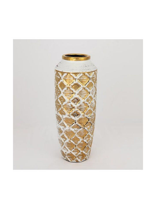 Decorative Vase White 12.5x12.5x27.5cm