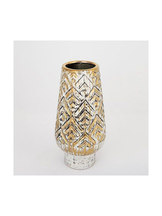 Decorative Vase White 12.5x12.5x31cm