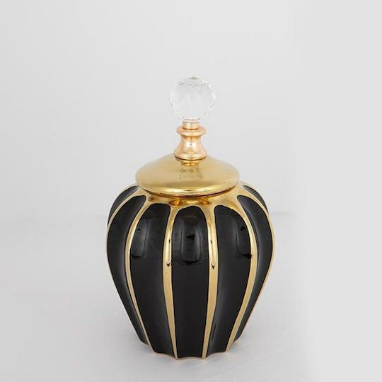 Decorative Vase Black 15x15x24.5cm