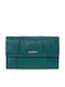 Large Leather Women's Wallet with RFID Turquoise