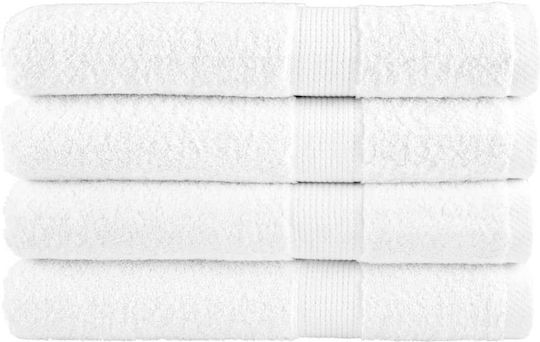 vidaXL Set 4 Hotel Pool and Beach Towels 200x80 cm 600gsm White