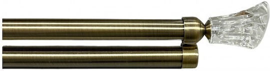 To megalo pazari Extendable Metallic Curtain Pole Single Φ28mm 160-300cm Gold