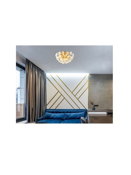 Globo Lighting Deckenleuchte Gold mit Fassung G9 mit Kristalle