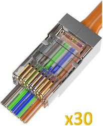 Sinet CAT6 EZ 30m Goldbeschichteter RJ-45 Stecker 30Stück