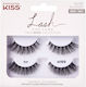 Kiss Faux Mink Self-Adhesive Βλεφαρίδες Soir Μαύρες