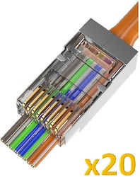 Sinet CAT6 EZ 30m Goldbeschichteter RJ-45 Stecker