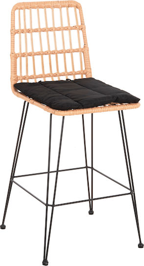 Σκαμπό Μπαρ Rattan Μαύρο-μπεζ 50x55x103cm Σκαμπό Μπαρ Rattan Μαύρο-μπεζ 50x55x103cm
