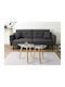 Round Side Coffee Table Made of Solid Wood Transparent 2 Pieces W50xL40xH38cm
