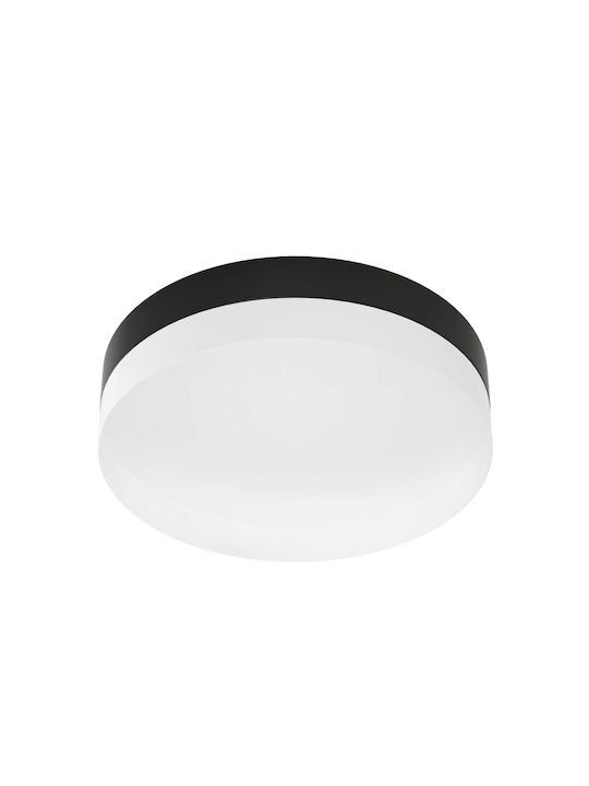 Heronia Πλαφονιέρα Οροφής Εξωτερικού Χώρου με Ενσωματωμένο LED σε Μαύρο Χρώμα 42-0019