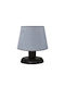 Heronia Plastic Table Lamp for Socket E27 with Gray Shade and Black Base