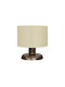 Heronia Plastic Table Lamp for Socket E27 with Beige Shade and Bronze Base