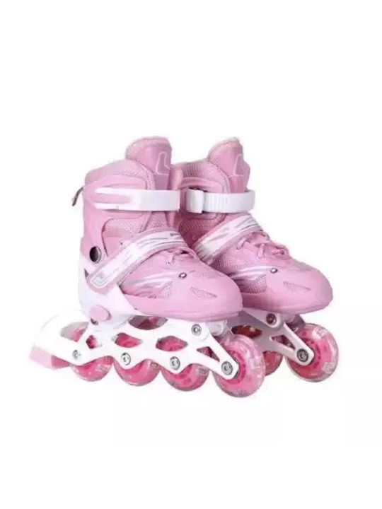 Kids Adjustable Inline Rollers Pink