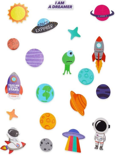 Reflective Bicycle Stickers Space 40pcs Legami