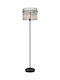 Globo Lighting Floor Lamp H152xW38cm. with Socket for Bulb E27 Black