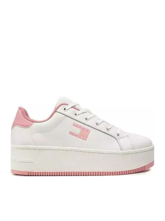 Γυναικεία Flatforms Sneakers Λευκό / Ροζ