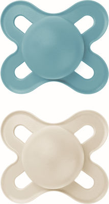 Mam Orthodontic Pacifiers Silicone Original Start Blue-Cream for 0-2 months 2pcs