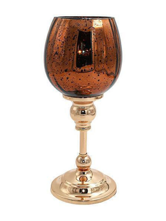 Fylliana Candle Holder Glass in Brown Color 31cm 1pcs