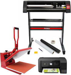 Pachet Pixmax 38cm Clam Heat Press Vinyl Cutter Printer pentru Decupare Pachet Pixmax 38cm Clam Heat Press Vinyl Cutter Printer pentru Decupare