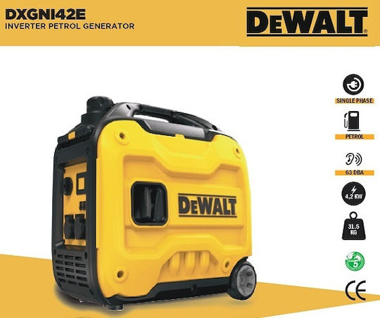 DEWALT Silent Generator Suitcase Inverter Gasoline with Handle, Wheels, and Maximum Power 4.2kVA