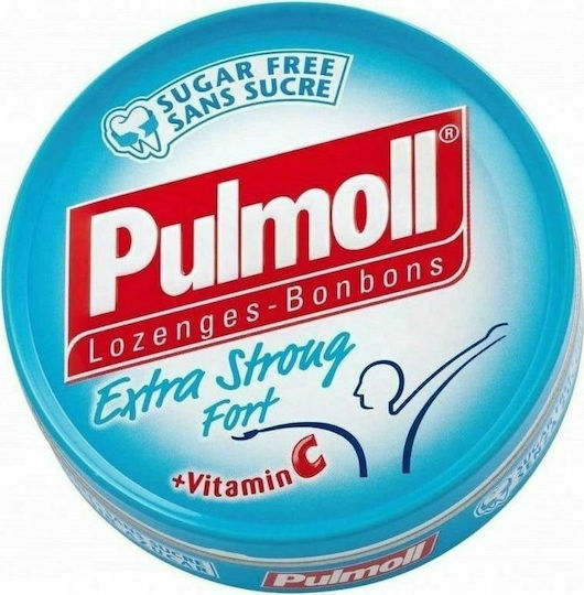Pulmoll Extra Strong Fort + Vitamin C Παστίλιες χωρίς Γλουτένη Μέντα 45gr