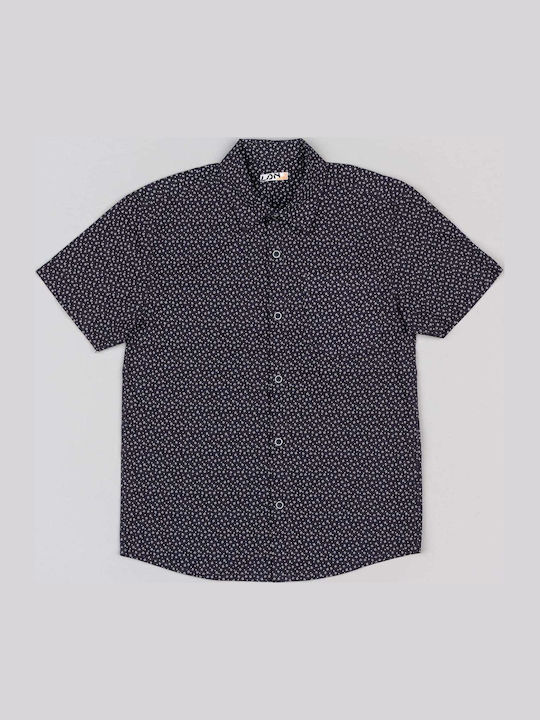 Kids Shirt Short Sleeve Linen Dark Blue