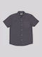 Kids Shirt Short Sleeve Linen Dark Blue