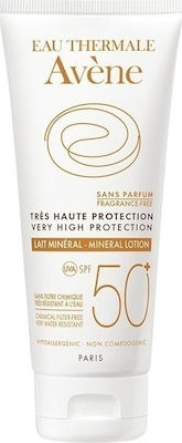 Avene Lait Mineral Αδιάβροχη Αντηλιακή Κρέμα για το Σώμα SPF50+ 100ml