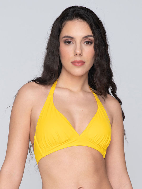 Luna Padded Triangle Bikini Top Sense Yellow