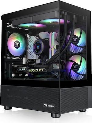 Thermaltake View 170 TG Gaming Micro Tower Κουτί Υπολογιστή με Πλαϊνό Παράθυρο και RGB Φωτισμό Μαύρο